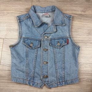 Bongo Gene Montesano Denim Vest Cropped Vintage 90s Festival Western Cowboy Sz M